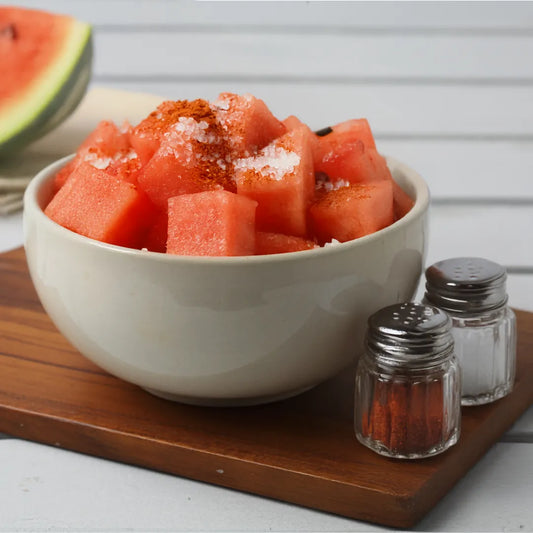 Spicy diced masala watermelon, fresh cut by Mommy's Fresh