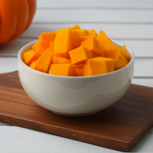 Our fresh cut fruits and vegetables selection includes diced pumpkin, perfect for soups, stews, and curries—conveniently prepped by Mommy's Freshto save you time.
Freshly prepared, ready to cook diced pumpkins Free Home Delivery only in Momchops
