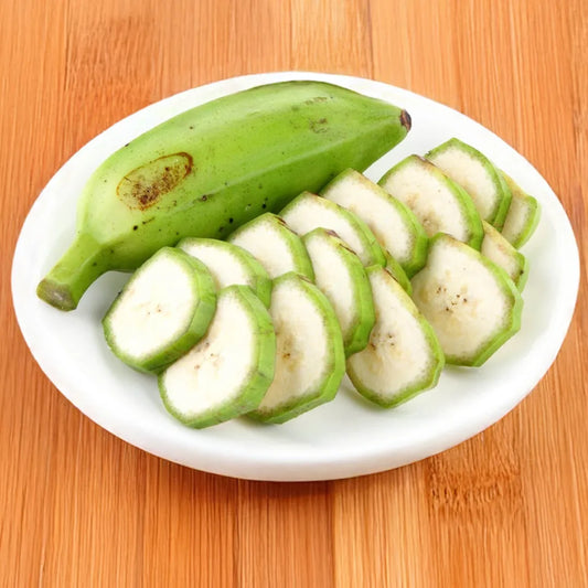Fresh sliced raw banana by Mommy's Fresh - ready to cook
